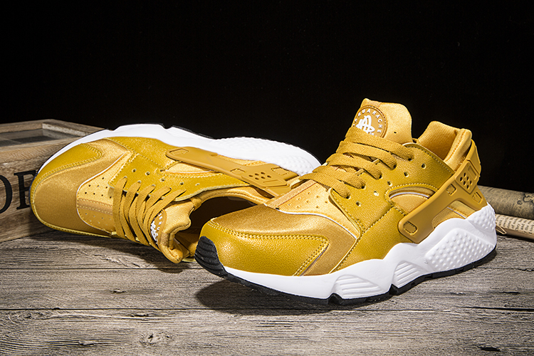 New Women Nike Air Huarache 1 Yellow White Shoes